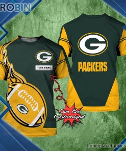 Packers Shirt – Personalized G.Packers Rugby Fire Football 3D All Over Print T-Shirt