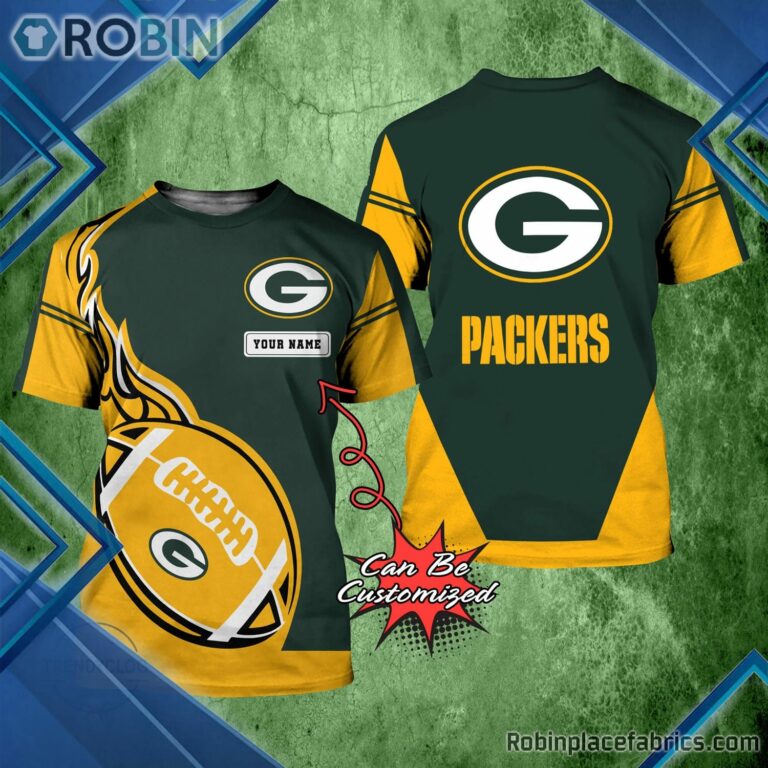 Packers Shirt – Personalized G.Packers Rugby Fire Football 3D All Over Print T-Shirt