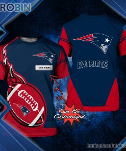 Patriots Shirt – Personalized NE Patriots Rugby Fire Football 3D All Over Print T-Shirt