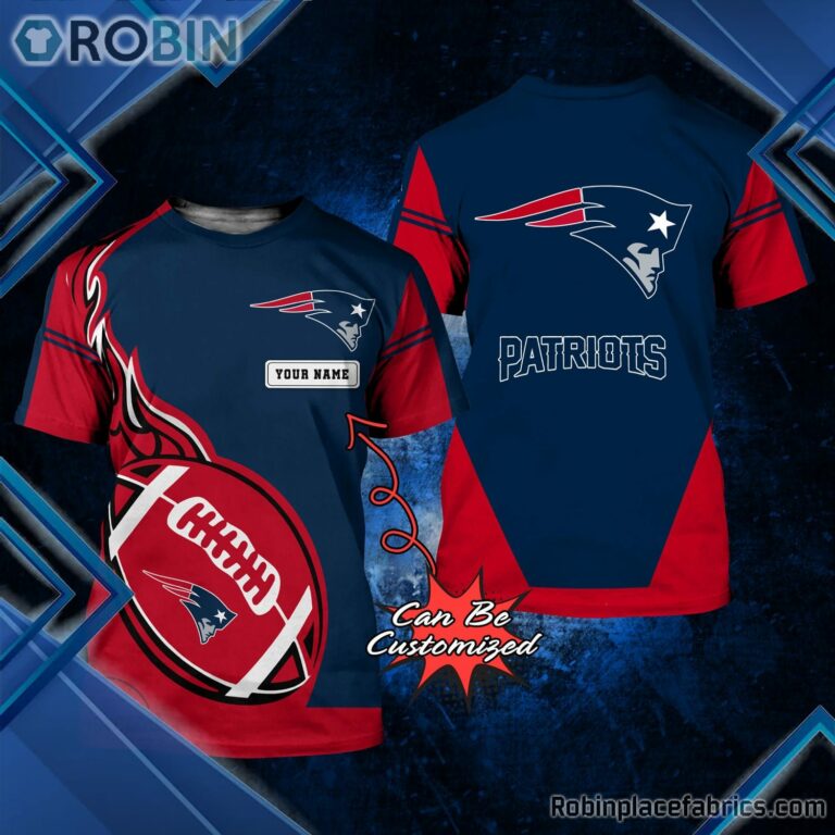 Patriots Shirt – Personalized NE Patriots Rugby Fire Football 3D All Over Print T-Shirt