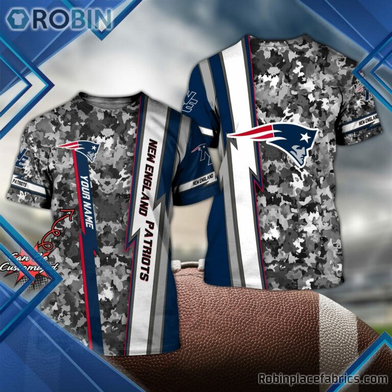 Patriots Shirts – Personalized NE Patriots Football Team Camo 3D All Over Print T-Shirt