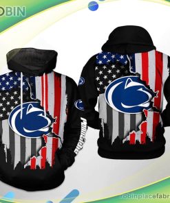 Penn State Nittany Lions Ncaa Us Flag 3d Printed Hoodie