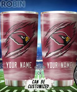 Personalized Name & Logo Arizona Cardinals Football Ripped Claw Tumbler