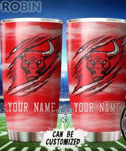 Personalized Name & Logo Chicago Bulls Basketball Ripped Claw Tumbler