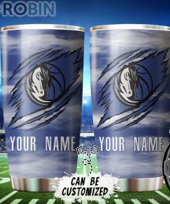 Personalized Name & Logo Dallas Mavericks Basketball Ripped Claw Tumbler