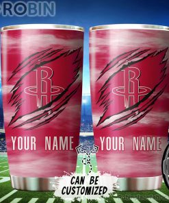 Personalized Name & Logo Houston Rockets Basketball Ripped Claw Tumbler