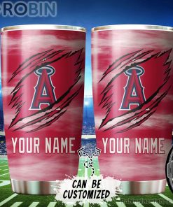 Personalized Name & Logo Los Angeles Angels Baseball Ripped Claw Tumbler Personalized Name & Logo Los Angeles Angels Baseball Ripped Claw Tumbler