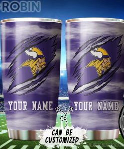 Personalized Name & Logo Minnesota Vikings Football Ripped Claw Tumbler Personalized Name & Logo Minnesota Vikings Football Ripped Claw Tumbler