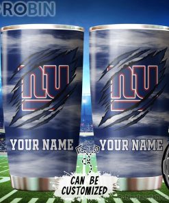 Personalized Name & Logo New York Giants Football Ripped Claw Tumbler