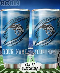 Personalized Name & Logo Orlando Magic Basketball Ripped Claw Tumbler