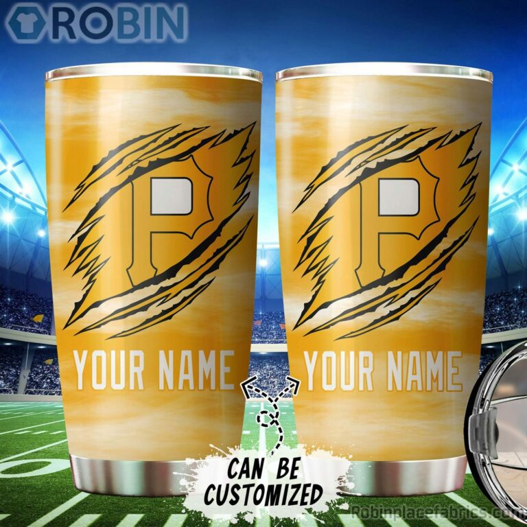 Personalized Name & Logo Pittsburgh Pirates Baseball Ripped Claw Tumbler