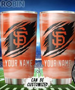 Personalized Name & Logo San Francisco Giants Baseball Ripped Claw Tumbler