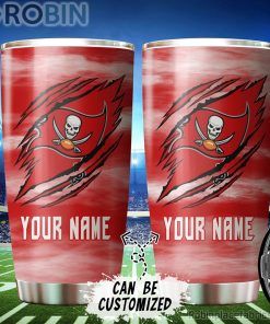 Personalized Name & Logo Tampa Bay Buccaneers Football Ripped Claw Tumbler