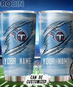 Personalized Name & Logo Tennessee Titans Football Ripped Claw Tumbler