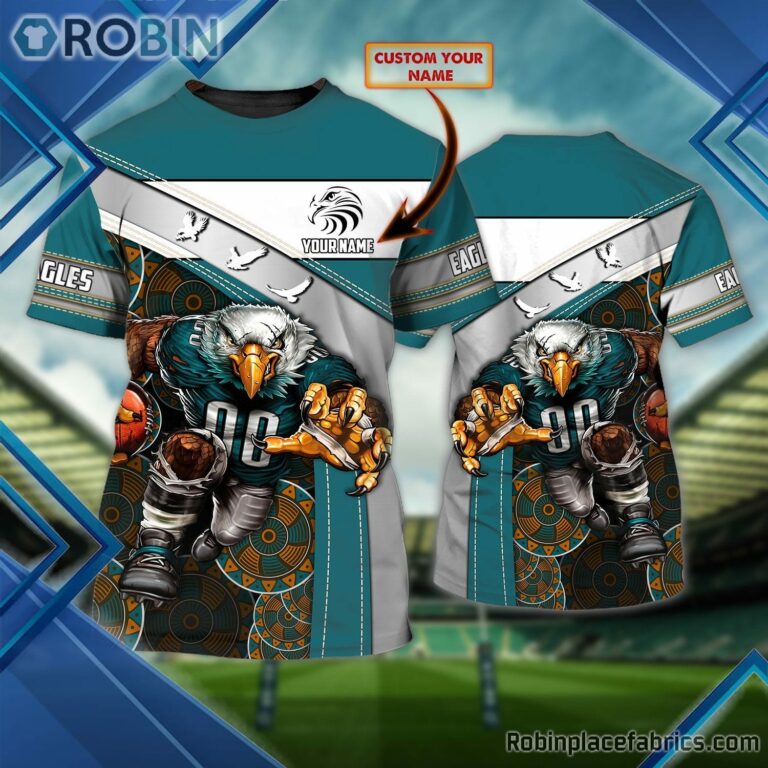 Philadelphia Eagles Custom Shirt – Custom Name Running Player Printed 3D T Shirt