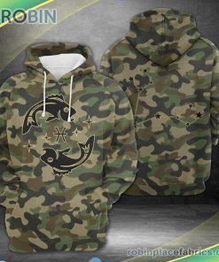 Pisces Horoscope Camo 3d Printed Hoodie