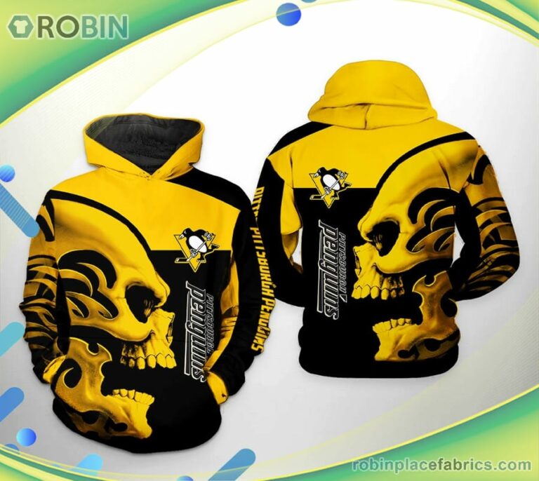 Pittsburgh Penguins Nhl Skull 3d Printed Hoodie