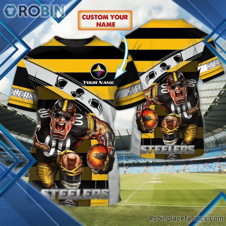 Pittsburgh Steelers Custom Shirt – Personalized Name Player Attack Printed 3D T Shirt