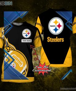 Pittsburgh Steelers Shirt – Personalized P.Steelers Rugby Fire Football 3D All Over Print T-Shirt