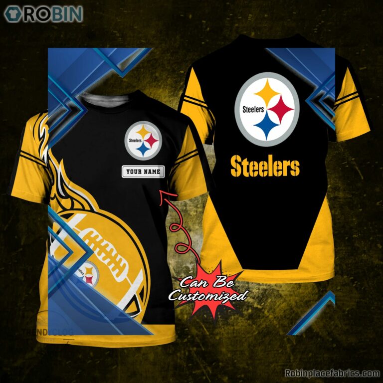 Pittsburgh Steelers Shirt – Personalized P.Steelers Rugby Fire Football 3D All Over Print T-Shirt