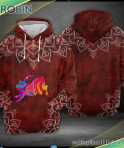 Rabbit Red Mandala 3d Printed Hoodie
