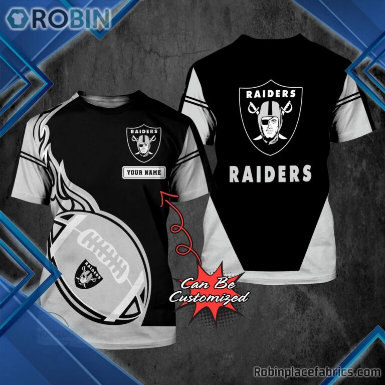 Raiders Shirt – Personalized LV Raiders Rugby Fire Football 3D All Over Print T-Shirt