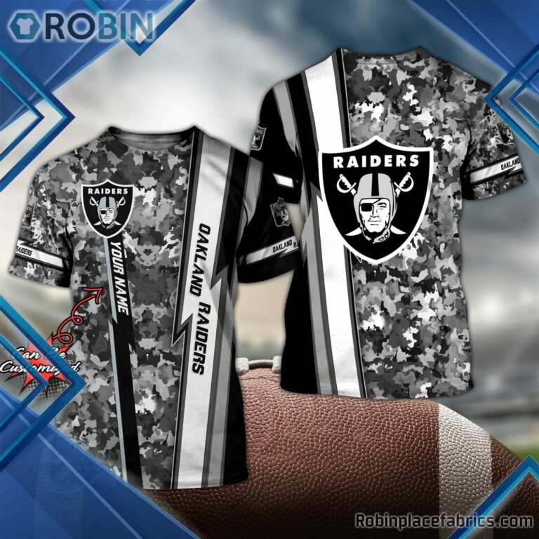 Raiders Shirts – Personalized LV Raiders Football Team Camo 3D All Over Print T-Shirt