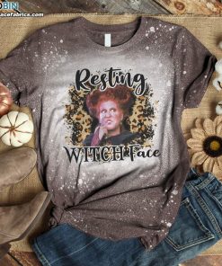 Resting Witch Face Hocus Pocus Bleached T-Shirt – Halloween Sanderson Sisters Witches Bleached Tee
