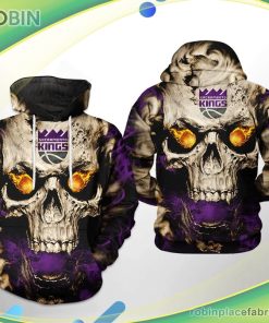 Sacramento Kings Nba Skull 3d Printed Hoodie