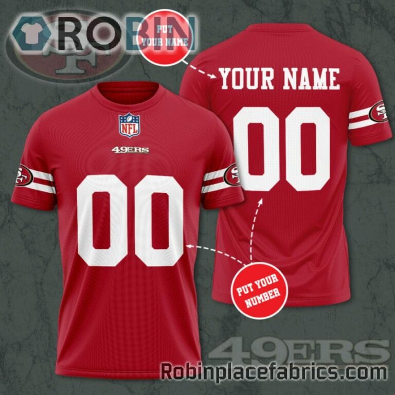 San Francisco 49ers Custom Shirt – Personalized Name & Number Football 3D All Over Print T – Shirt