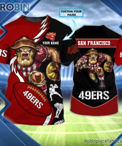 San Francisco 49ers Custom Shirt – Personalized Name Old Player Rushing AOP 3D T Shirt