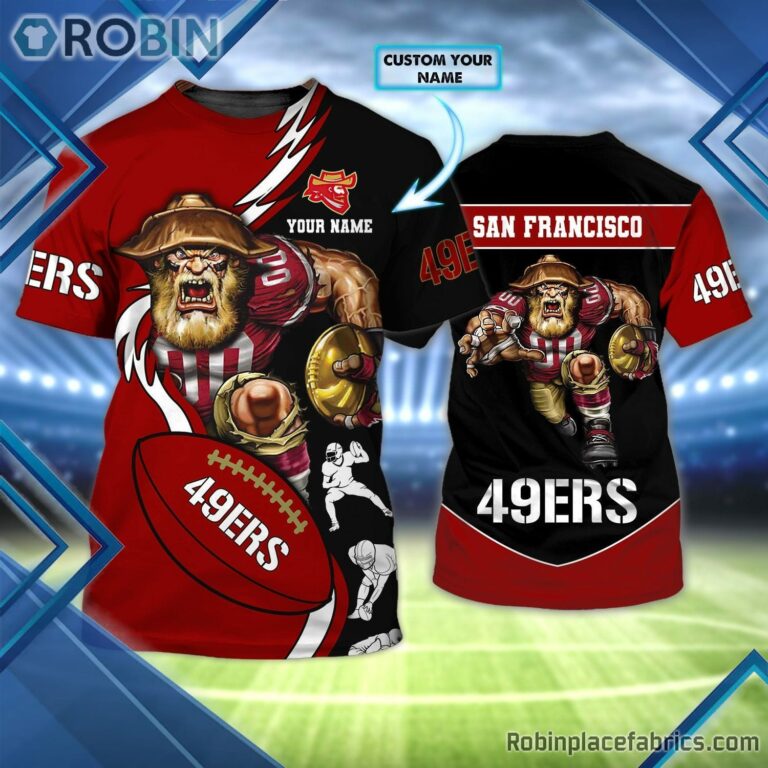 San Francisco 49ers Custom Shirt – Personalized Name Old Player Rushing AOP 3D T Shirt