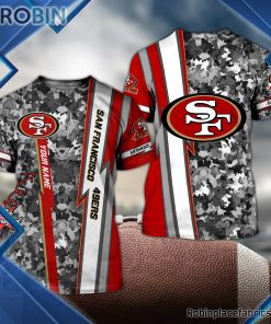 San Francisco 49ers Shirt – Personalized SF 49ers Football Team Camo 3D All Over Print T-Shirt