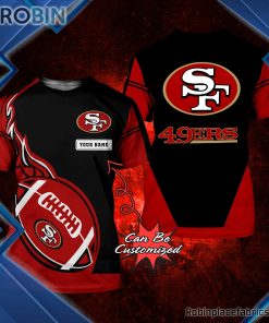 San Francisco 49ers Shirt – Personalized SF 49ers Rugby Fire Football 3D All Over Print T-Shirt San Francisco 49ers Shirt – Personalized SF 49ers Rugby Fire Football 3D All Over Print T-Shirt