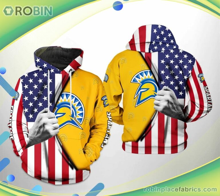 San Jose State Spartans Ncaa Us Flag 3d Printed Hoodie