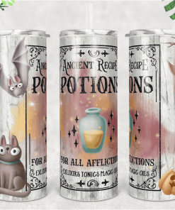 Skinny Tumbler Ancient Potions Halloween Design Tumblers Skinny Tumbler Ancient Potions Halloween Design Tumblers