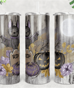Skinny Tumbler Cute Bat Halloween Design Tumblers