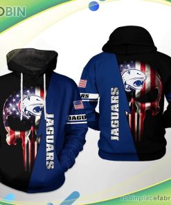 South Alabama Jaguars Ncaa Us Flag Skull 3d Printed Hoodie