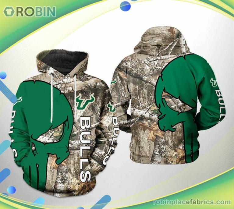 South Florida Bulls Ncaa Camo Veteran Hunting 3d Printed Hoodie