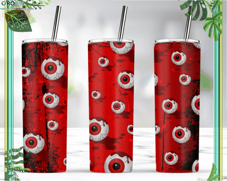 Spooky Halloween Tumbler Eyeball Bloodi Happy Halloween Skinny Tumbler