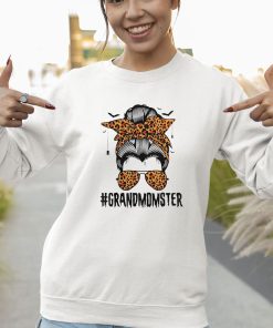 sweatshirt grandmomster messy bun leopard glasses halloween oujkoe