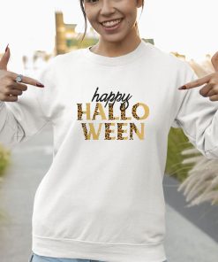 sweatshirt happy halloween leopard cheetah print costume ycocyq
