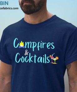 t shirt navy camping campfires and cocktails r7l6od