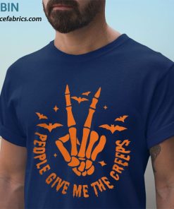 t shirt navy halloween spooky season people give me the creeps skeleton i8afxx