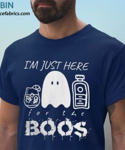 t shirt navy im just here for the boos funny halloween ghost gin cnnxlw