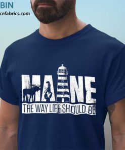 t shirt navy maine the way life should be emcr4o