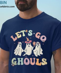 t shirt navy retro groovy lets go ghouls halloween ghost outfit costumes ic6veh