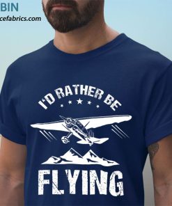 t shirt navy retro pilot aviation id rather be flying plane cscatj