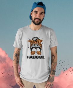 t shirt sport grey grandmomster messy bun leopard glasses halloween lnzfev