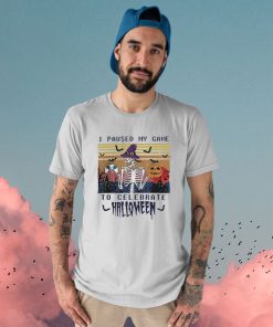 t shirt sport grey i paused my game to celebrate halloween zzbvfk